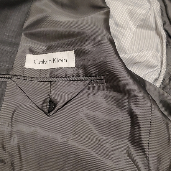 Calvin Klein Charcoal Blazer Suit Coat - Picture 2 of 11